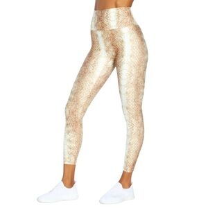 Jessica Simpson Brown Snake-Print Contender Lux 25'' Ankle Leggings Size S